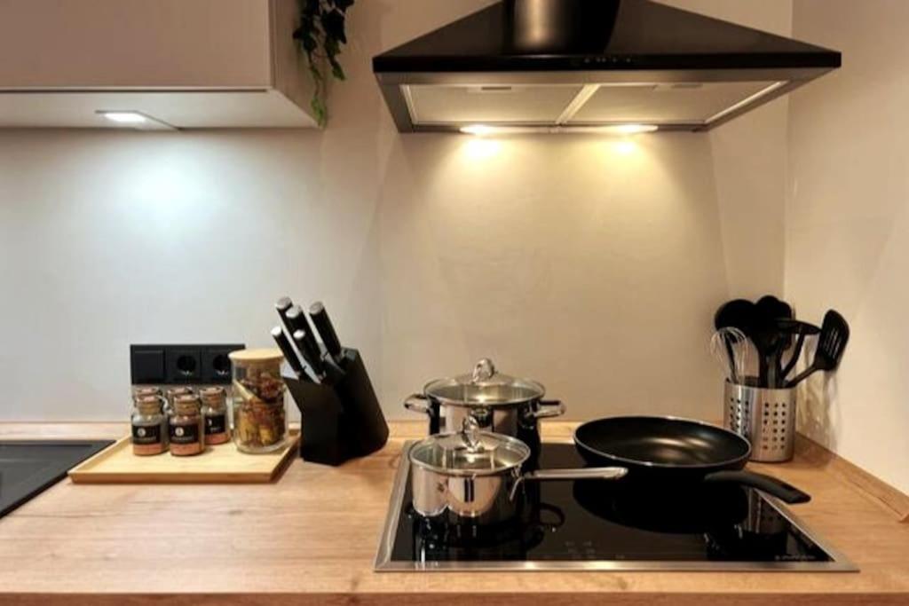 Soul-Apartment Terrasse Privat-Parkplatz Boxspringbett 55Zoll Tv Wlan Lipsko Exteriér fotografie